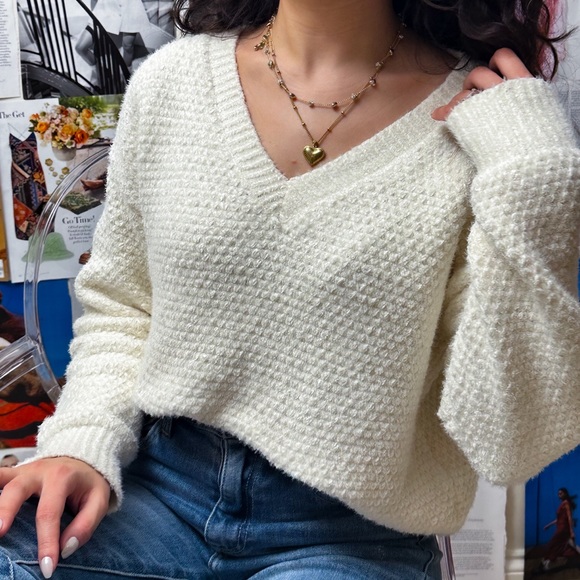 Knit White Sweater - Picture 2 of 2